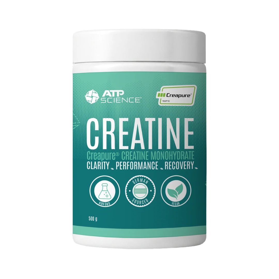 ATP Science Creapure® Creatine Monohydrate powder, formulated to support muscle strength, power output and exercise performance.