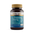 Herbs Of Gold L-Theanine 200mg capsules featuring AlphaWave® L-Theanine to support relaxation, mental focus, clarity and a healthy stress response.