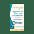 Herbs of Gold Magnesium Glycinate ActivBeads™ sachets providing 180mg magnesium glycinate in raspberry lemonade flavour.