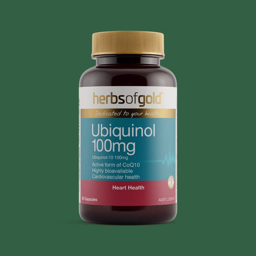 Herbs of Gold Ubiquinol 100mg capsules with 100mg Kaneka Ubiquinol CoQ10 for cardiovascular health