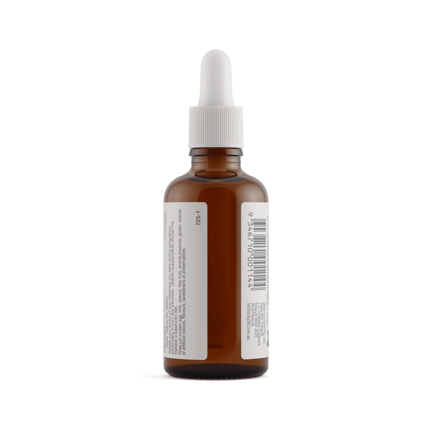 Herbs of Gold Vitamin D3 1000 Liquid vegan pineapple flavoured vitamin D3 supplement