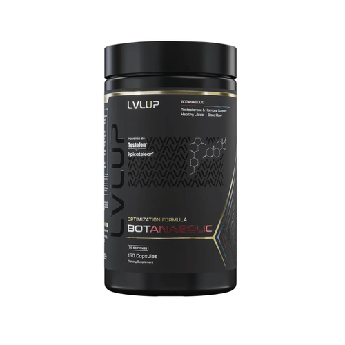 LVLUP Health Botanabolic capsules featuring Tongkat Ali, Shilajit, Cistanche, Epicatechin, Icariin, zinc and boron for hormonal and performance support.