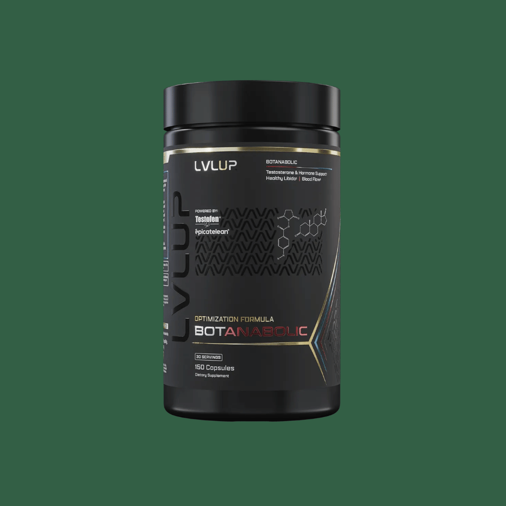 LVLUP Health Botanabolic capsules featuring Tongkat Ali, Shilajit, Cistanche, Epicatechin, Icariin, zinc and boron for hormonal and performance support.