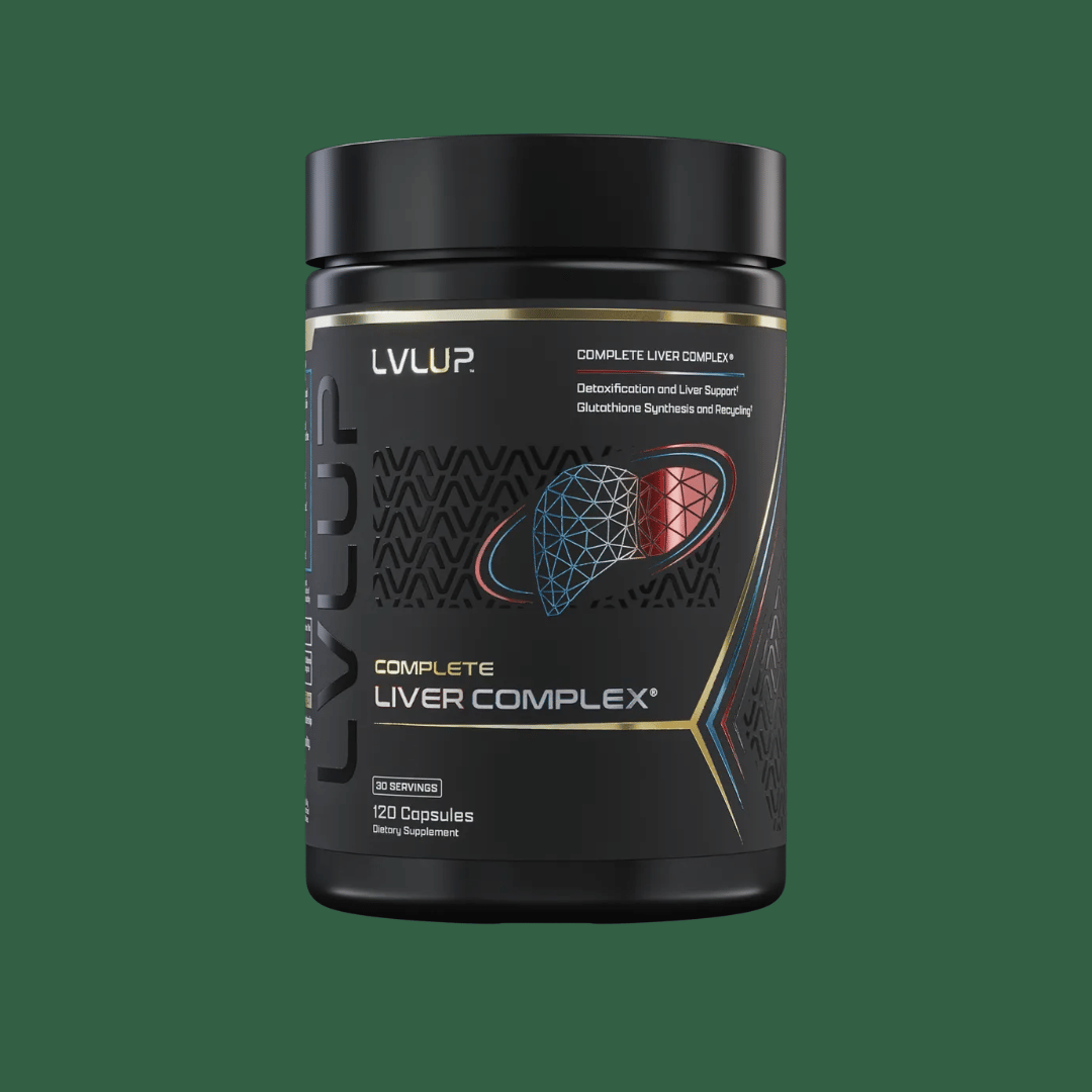 LVL UP Complete Liver Complex capsules bottle for comprehensive liver, antioxidant and detoxification support.