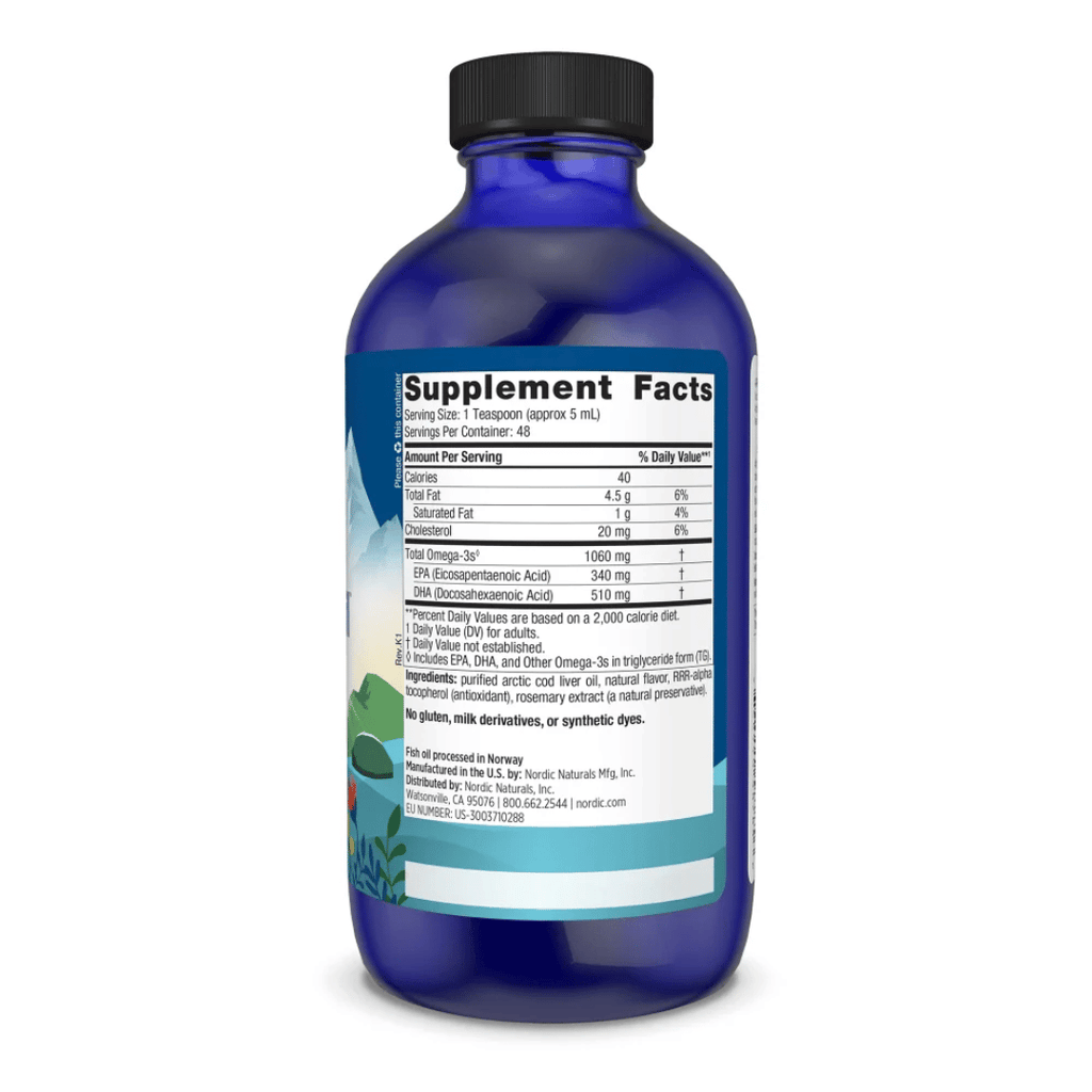 Nordic Naturals Arctic Cod Liver Oil liquid with wild Arctic cod, EPA, DHA and naturally occurring vitamins A and D.
