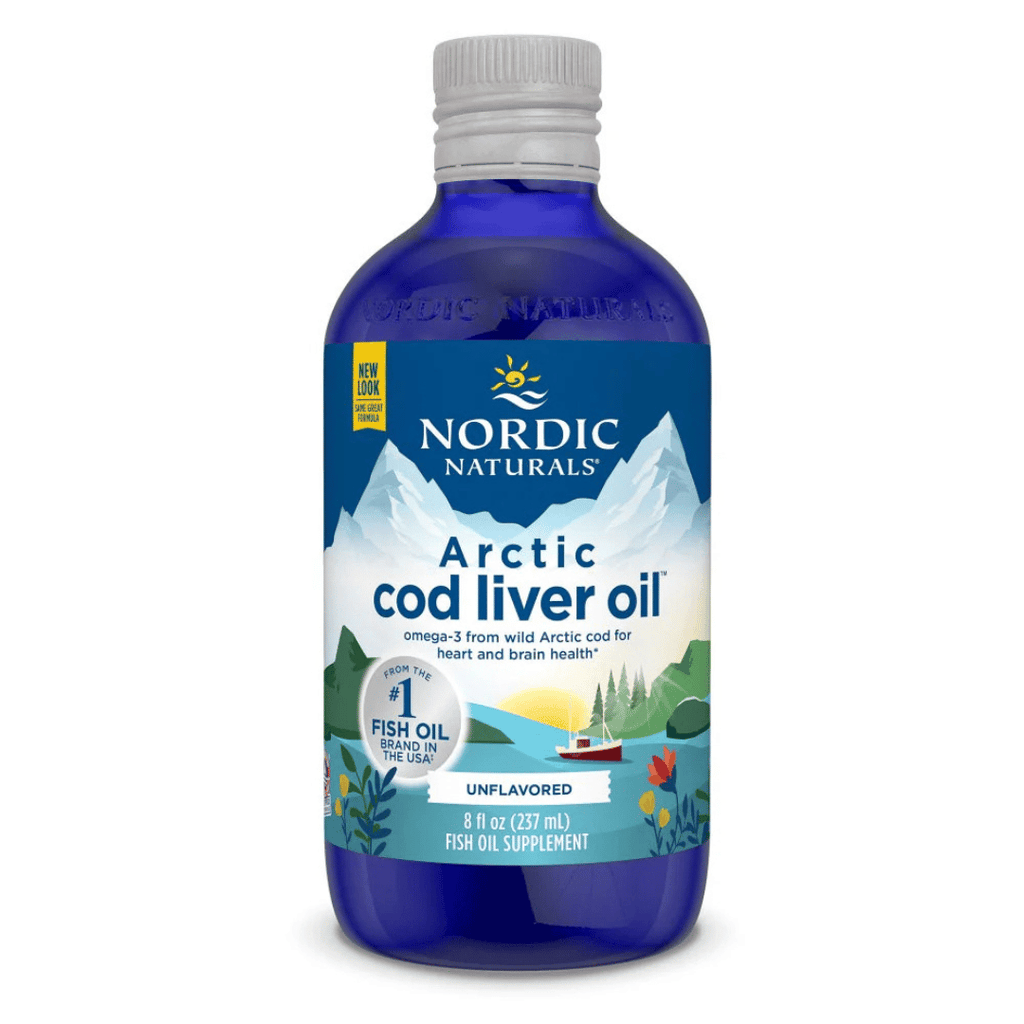 Nordic Naturals Arctic Cod Liver Oil liquid with wild Arctic cod, EPA, DHA and naturally occurring vitamins A and D.