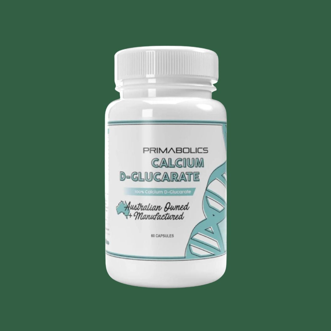 Primabolics Calcium D-Glucarate 500mg, 60 vegetarian capsules with a single active ingredient.