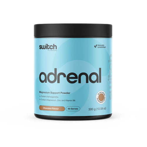 Switch Nutrition Adrenal Switch evening wellness powder with ashwagandha, magnesium, amino acids and botanical ingredients.