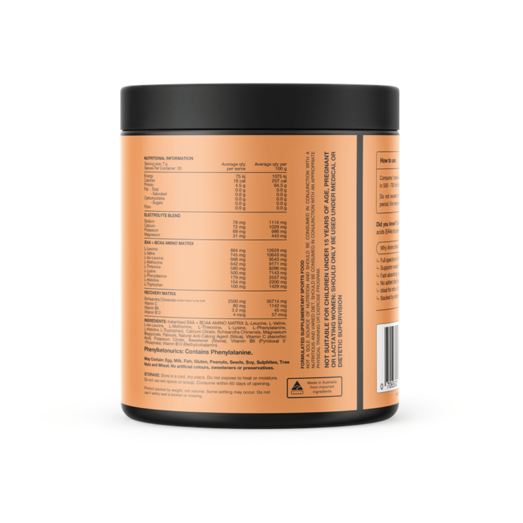 Switch Nutrition Amino Switch vegan EAA powder with electrolytes, vitamins and Schisandra extract for sports nutrition.