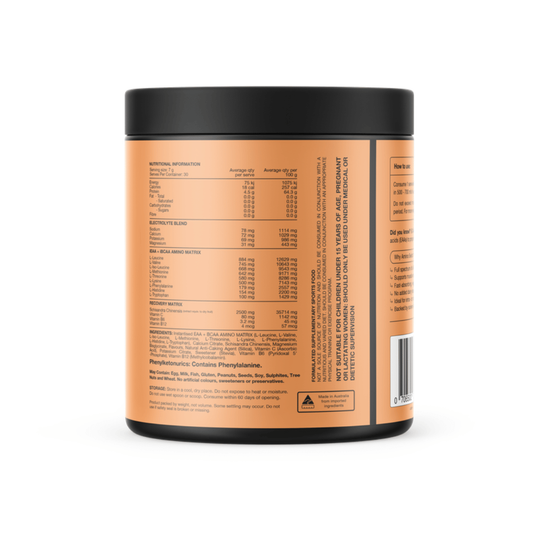 Switch Nutrition Amino Switch vegan EAA powder with electrolytes, vitamins and Schisandra extract for sports nutrition.