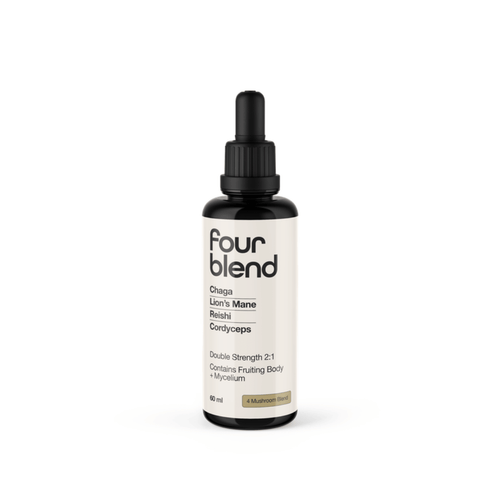 Switch Nutrition Four Blend Mushroom Liquid Extract containing Lion’s Mane, Reishi, Cordyceps and Chaga.