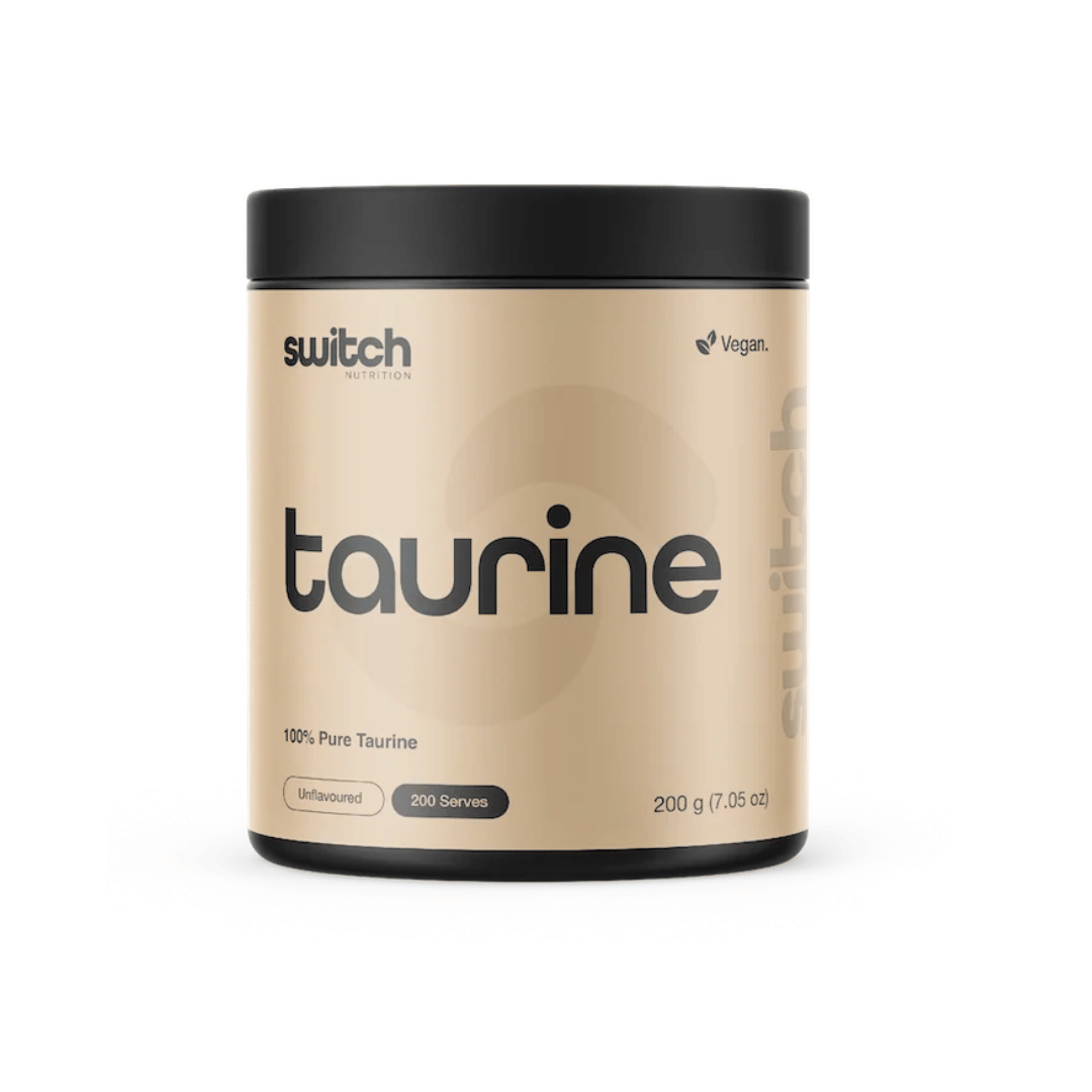 Switch Nutrition Taurine 100% pure taurine powder providing 1,000 mg per serve.