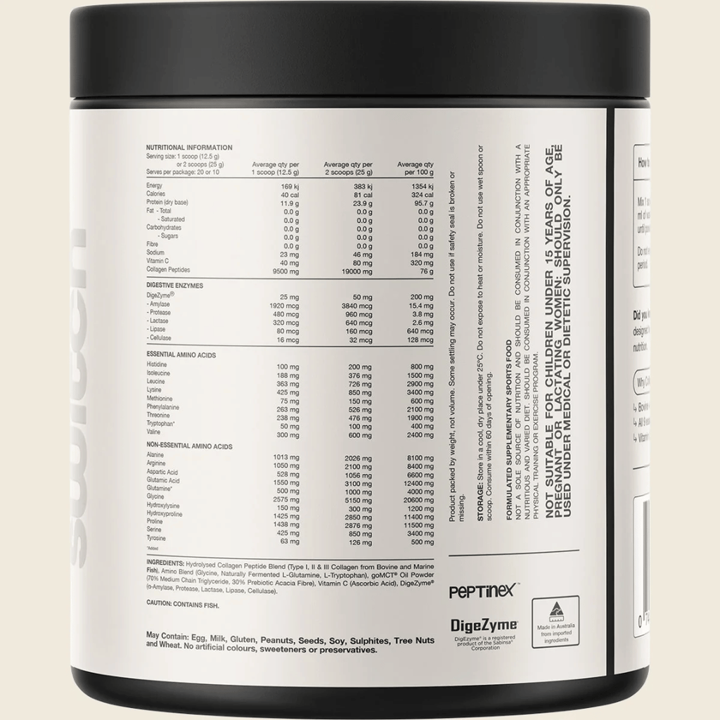 Switch Nutrition Collagen powder with marine and bovine collagen peptides, vitamin C and DigeZyme®.