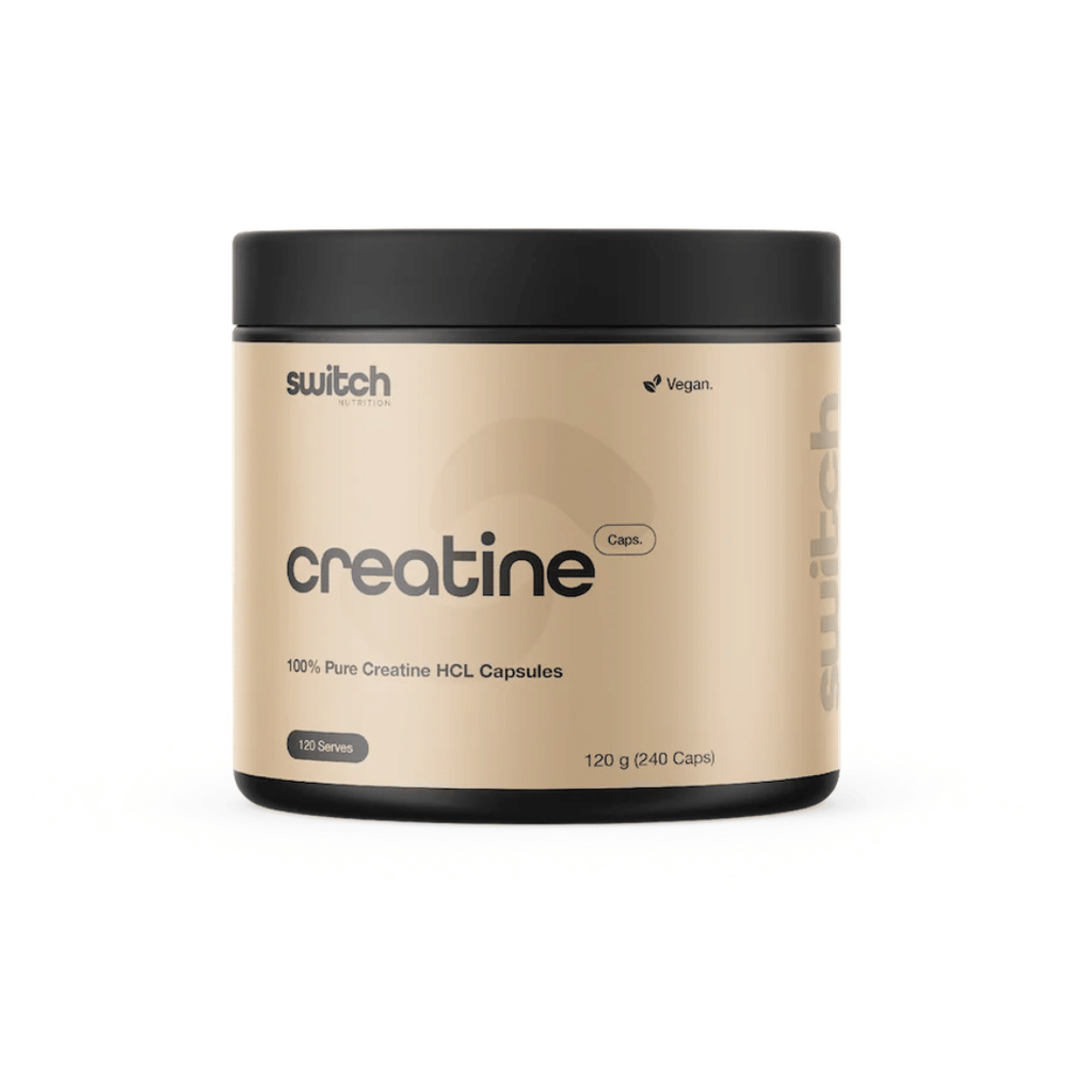 Switch Nutrition Creatine HCL capsules providing 1,000 mg creatine hydrochloride per serve.