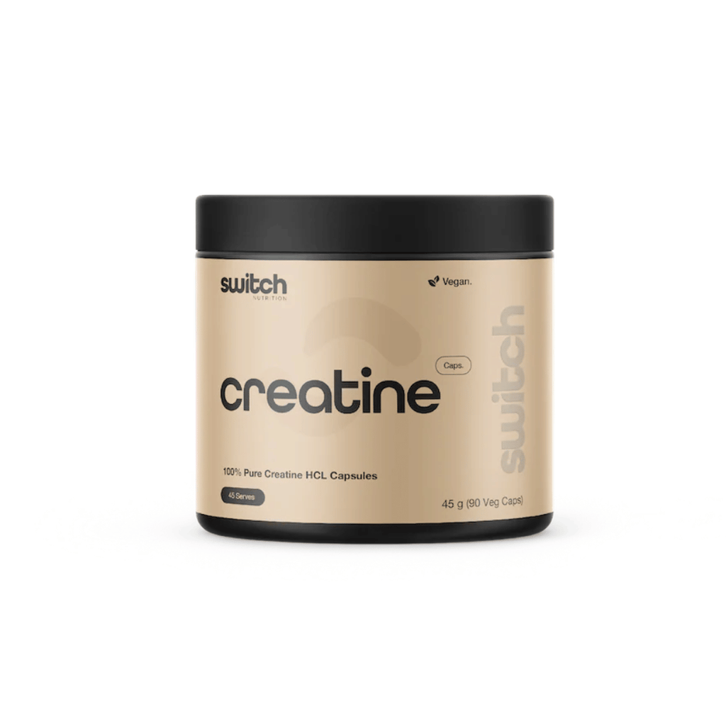 Switch Nutrition Creatine HCL capsules providing 1,000 mg creatine hydrochloride per serve.