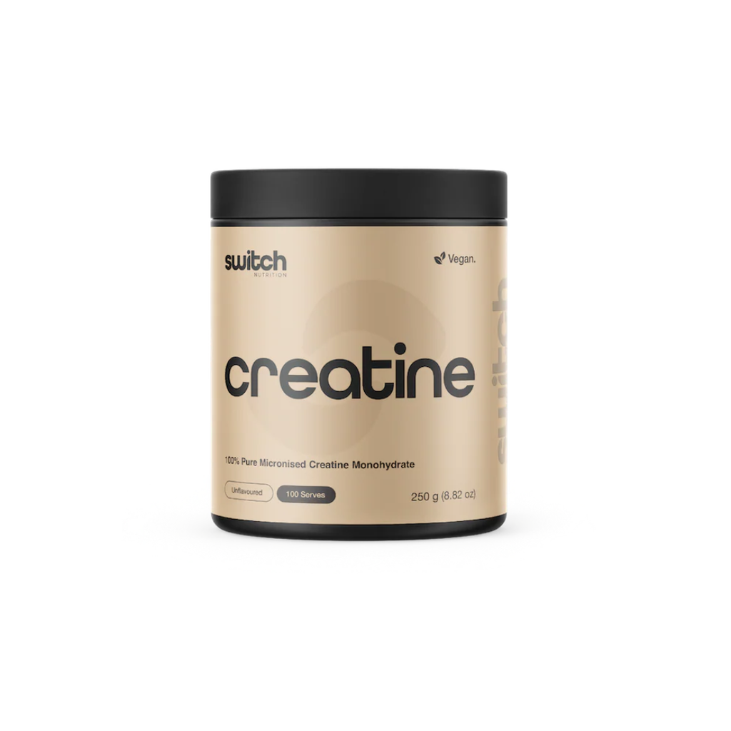 Switch Nutrition Creatine Monohydrate 100% micronised creatine powder for sports nutrition.