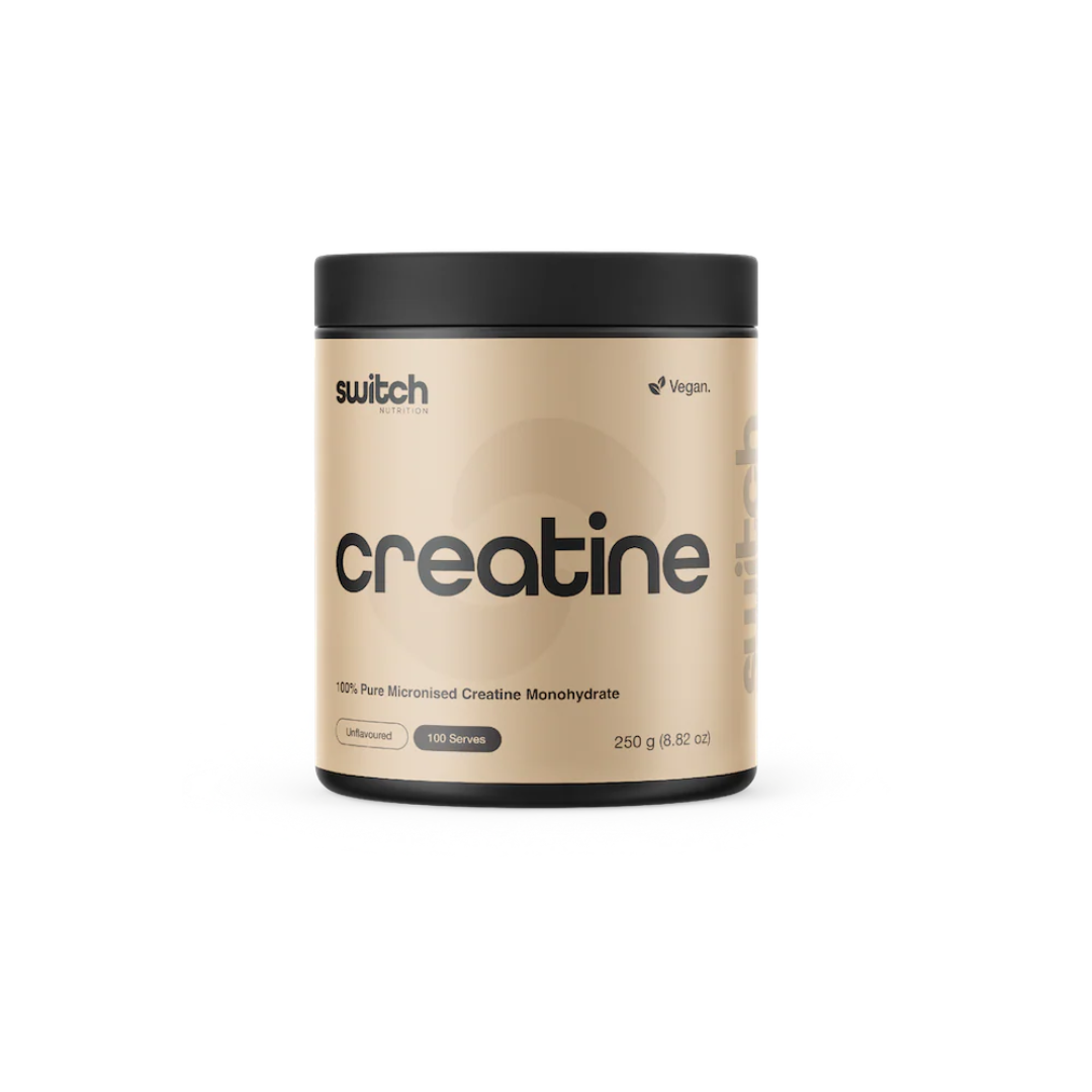 Switch Nutrition Creatine Monohydrate 100% micronised creatine powder for sports nutrition.