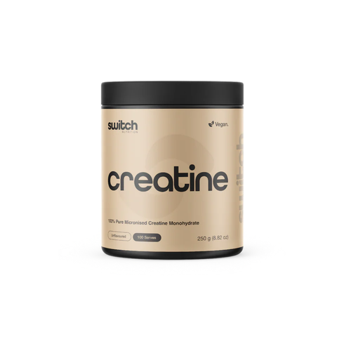 Switch Nutrition Creatine Monohydrate 100% micronised creatine powder for sports nutrition.