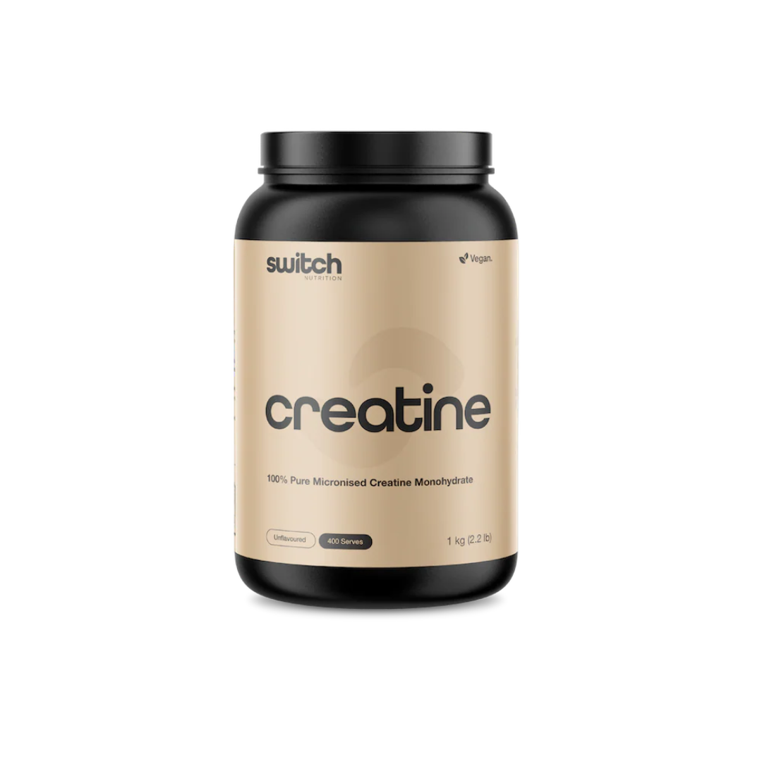 Switch Nutrition Creatine Monohydrate 100% micronised creatine powder for sports nutrition.