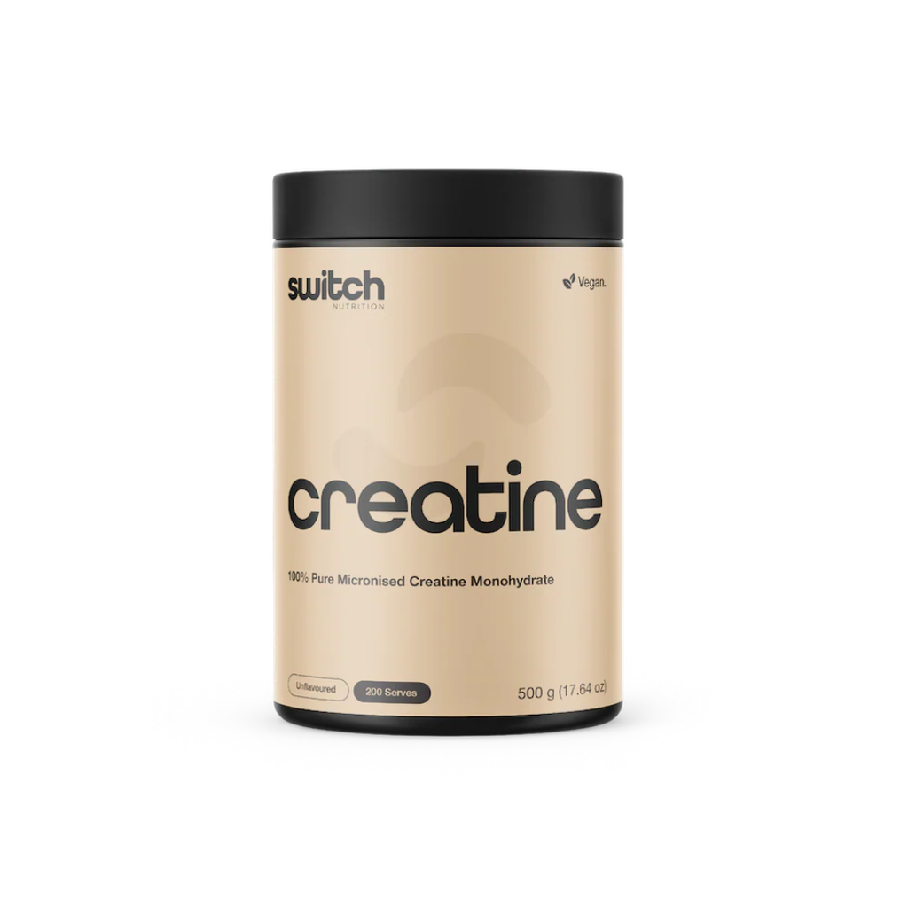 Switch Nutrition Creatine Monohydrate 100% micronised creatine powder for sports nutrition.