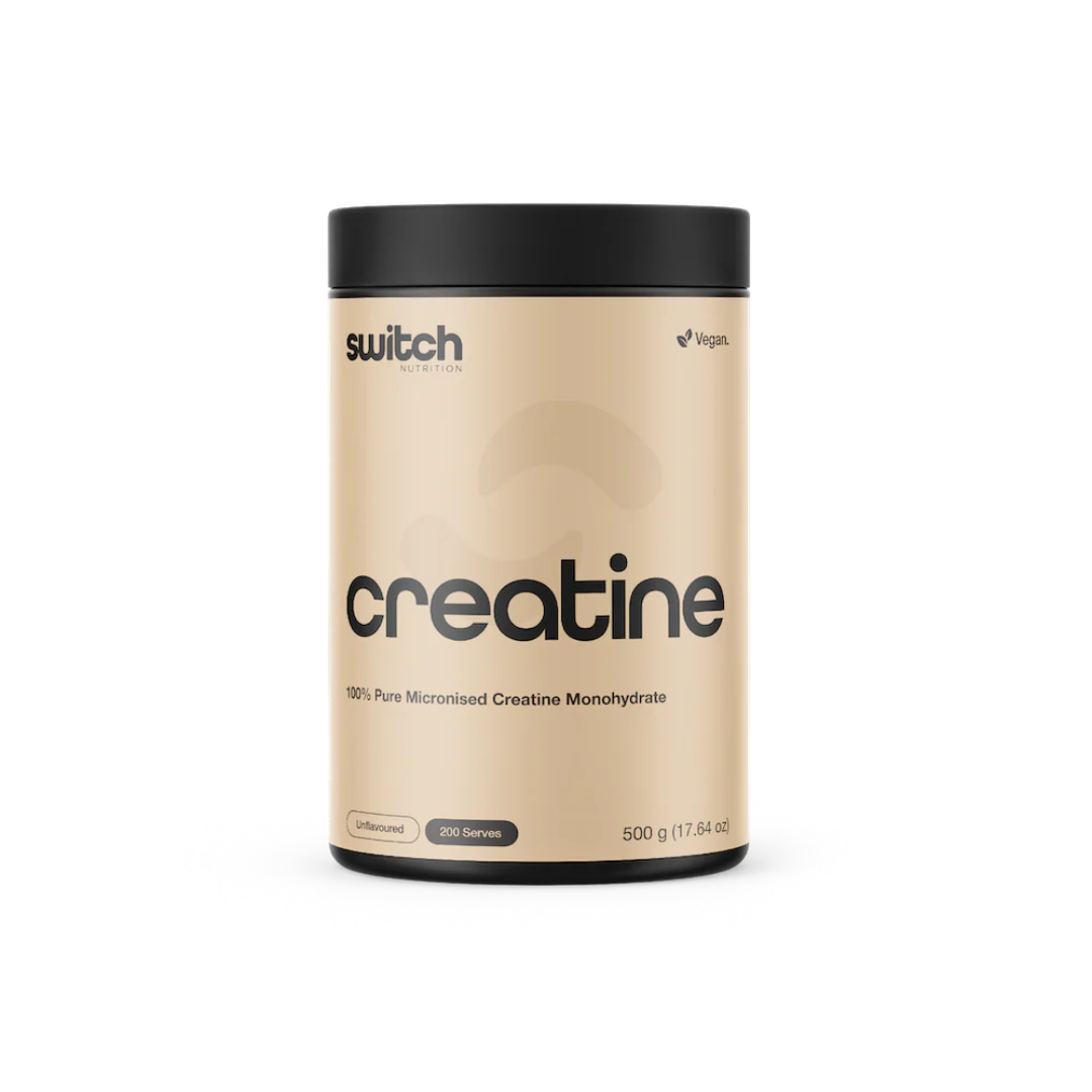 Switch Nutrition Creatine Monohydrate 100% micronised creatine powder for sports nutrition.