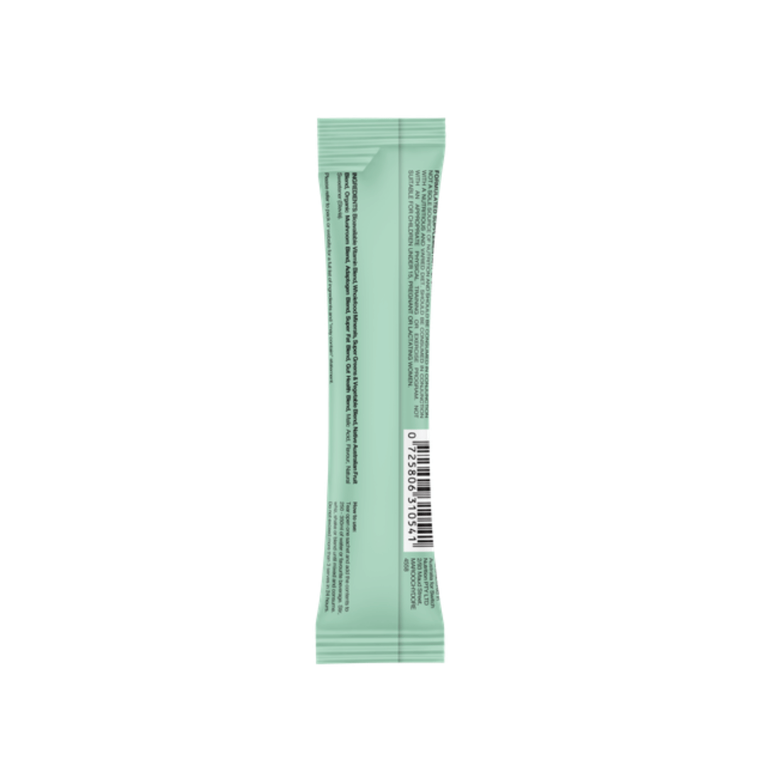 Switch Nutrition Greens daily super greens powder with probiotics, vitamins and functional ingredients.