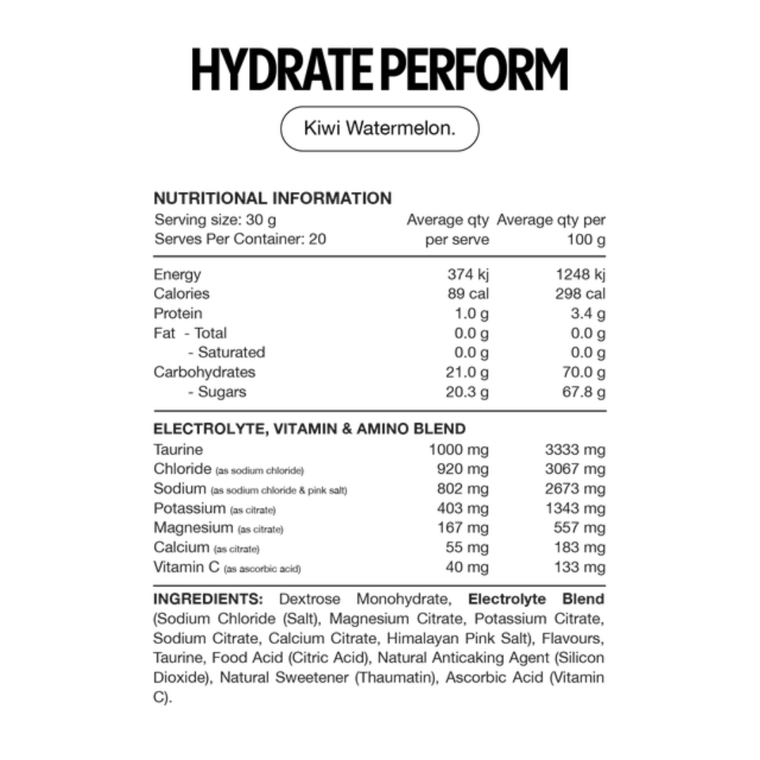 Switch Nutrition Hydrate Perform carbohydrate and electrolyte powder for endurance and hydration.