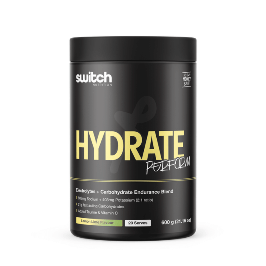 Switch Nutrition Hydrate Perform carbohydrate and electrolyte powder for endurance and hydration.