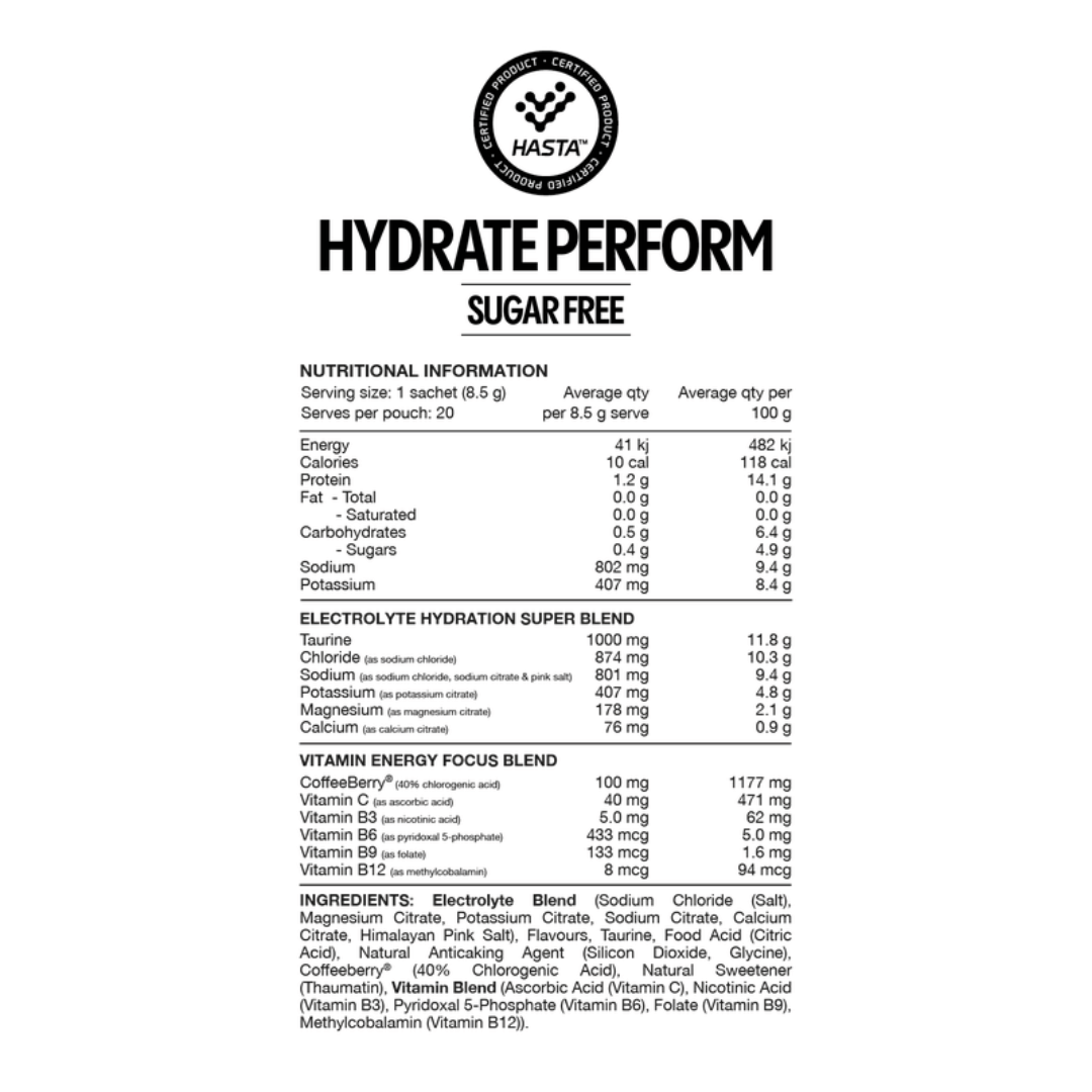 Switch Nutrition Hydrate Perform Sugar Free high-sodium electrolyte powder for endurance training.