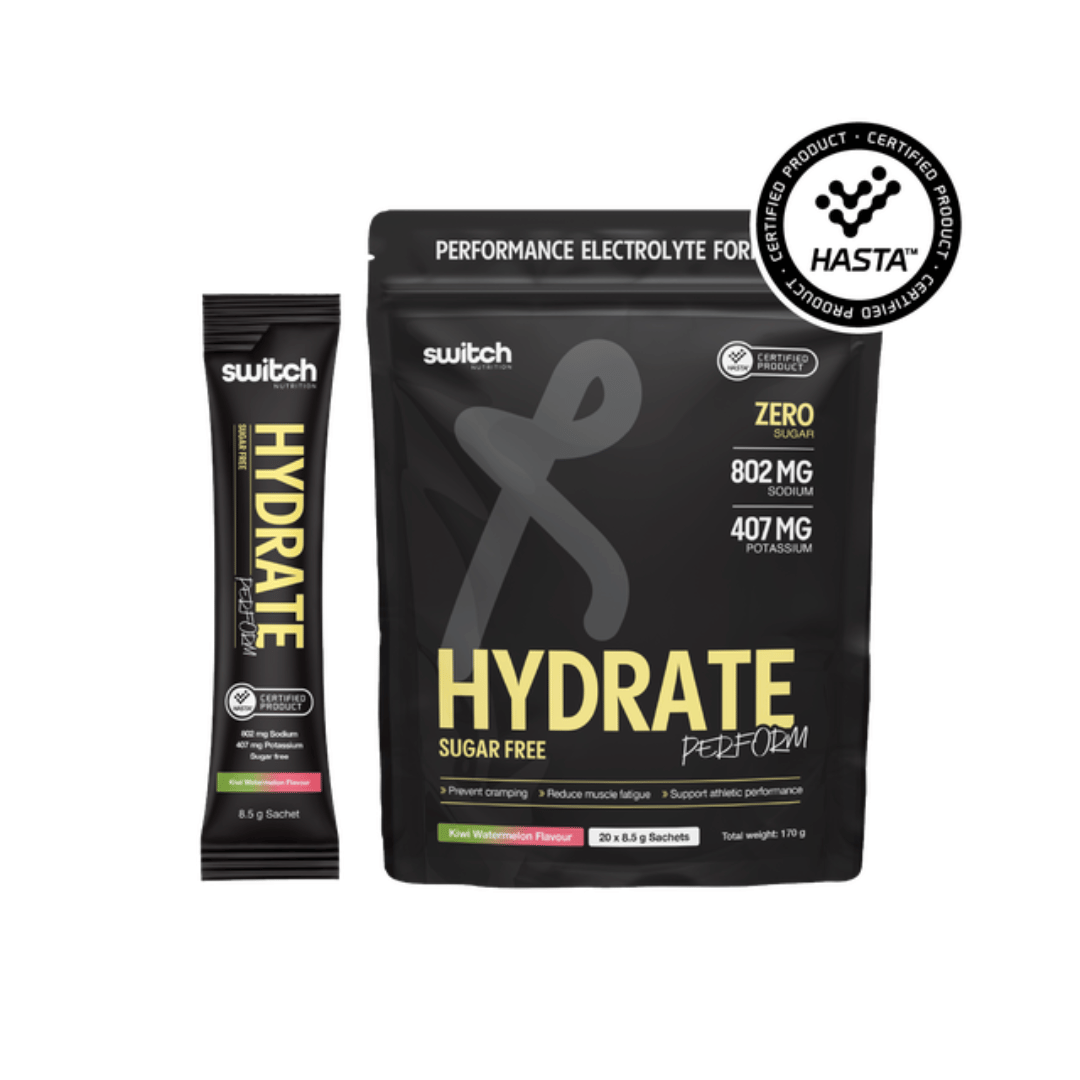 Switch Nutrition Hydrate Perform Sugar Free high-sodium electrolyte powder for endurance training.