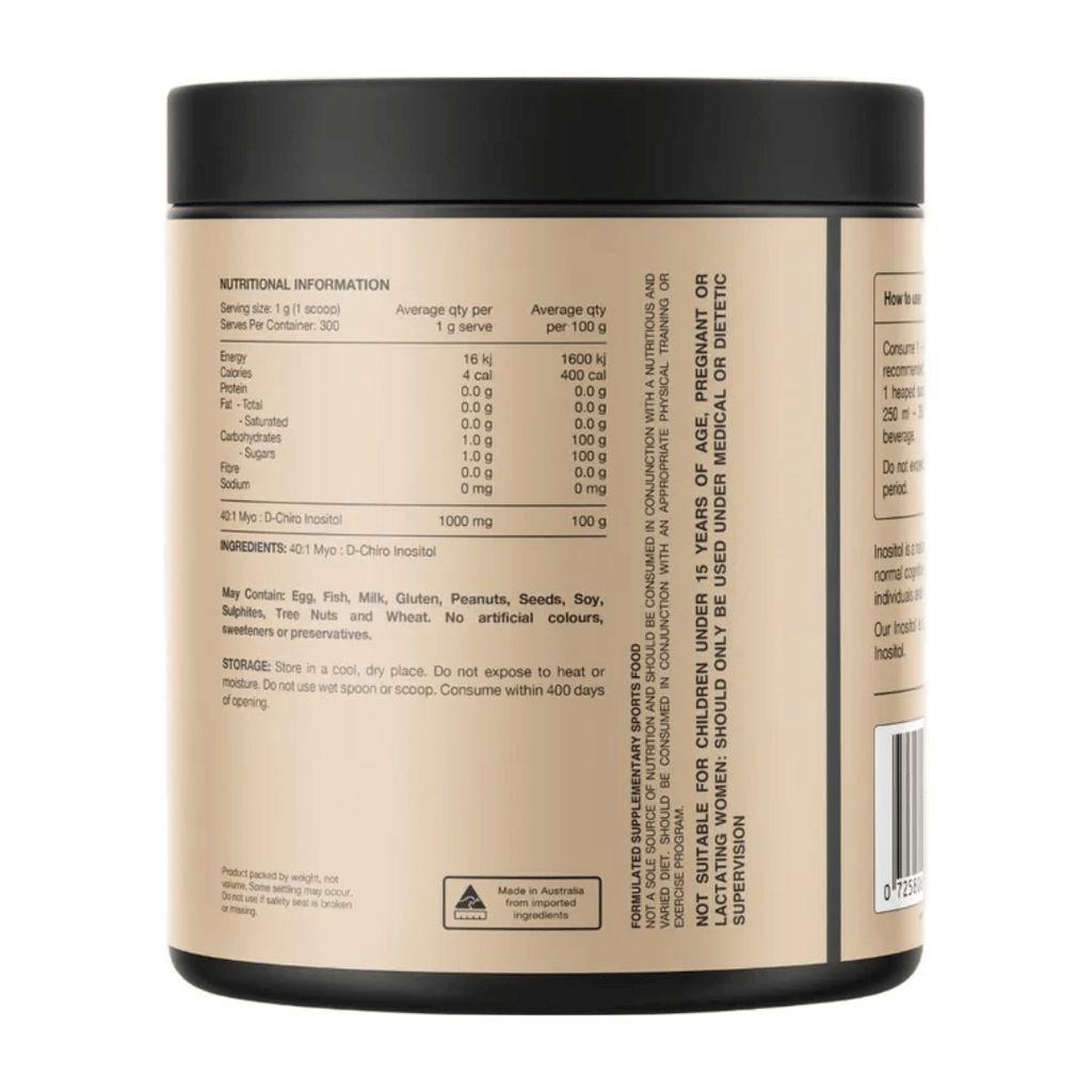Switch Nutrition Inositol powder with Myo-Inositol and D-Chiro Inositol in a 40:1 ratio.