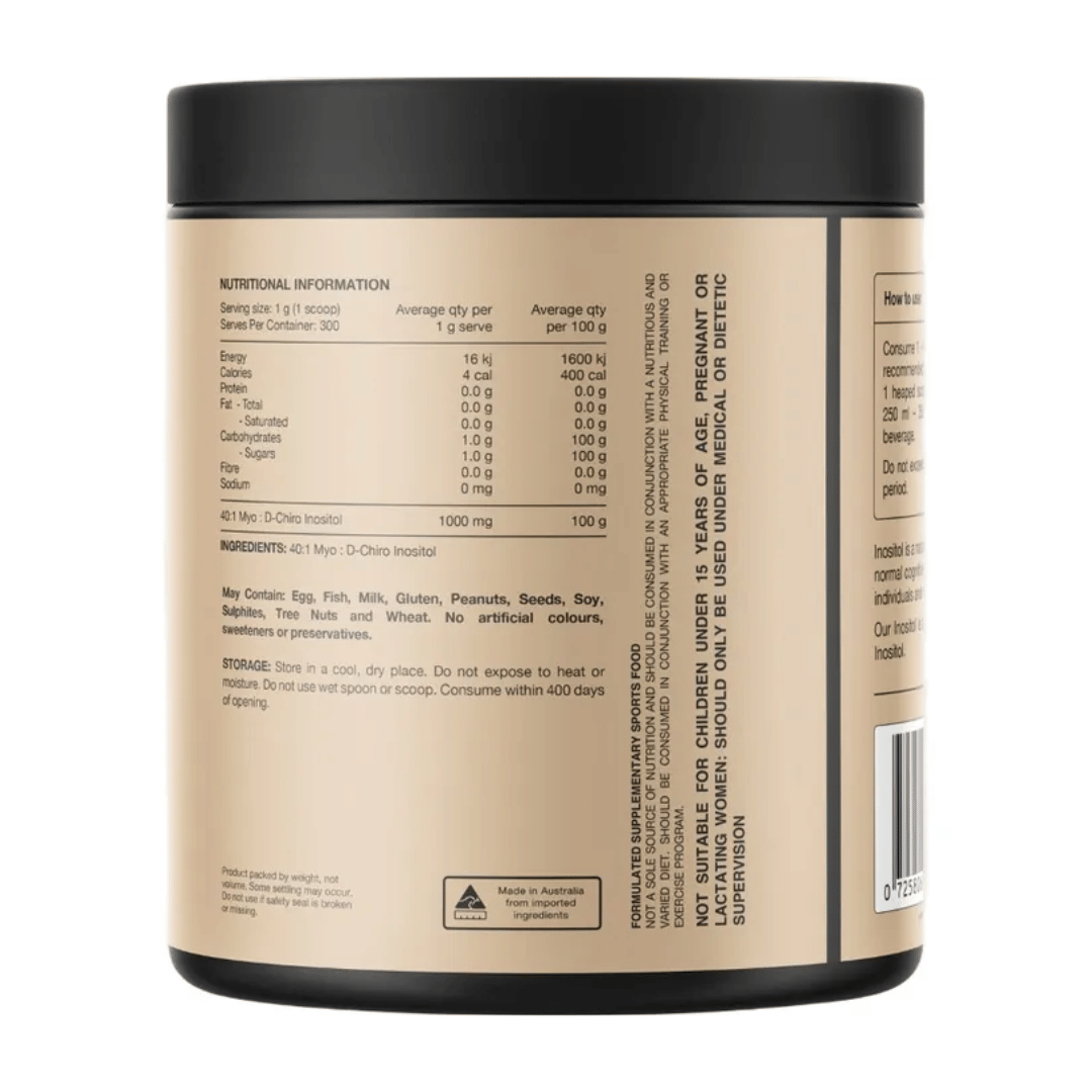 Switch Nutrition Inositol powder with Myo-Inositol and D-Chiro Inositol in a 40:1 ratio.