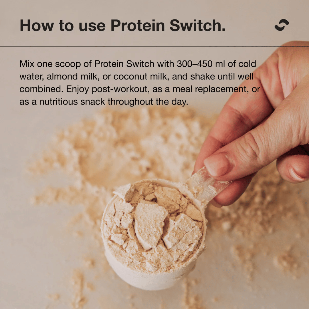 Switch Nutrition Plant Protein vegan protein powder with organic plant proteins and DigeZyme® digestive enzymes.