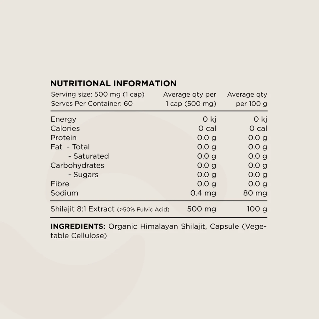 Switch Nutrition Shilajit organic Himalayan fulvic acid capsules