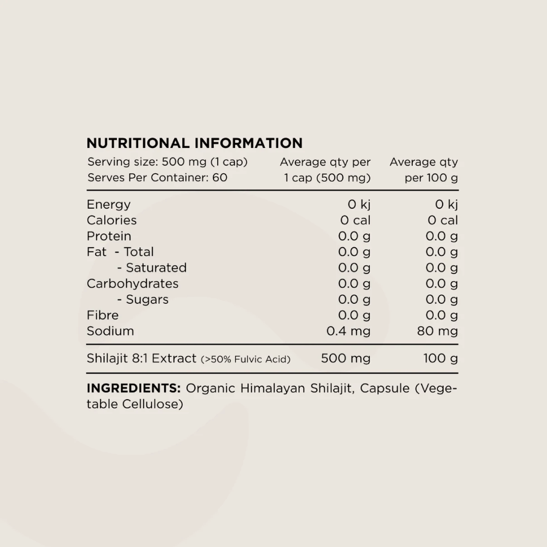 Switch Nutrition Shilajit organic Himalayan fulvic acid capsules