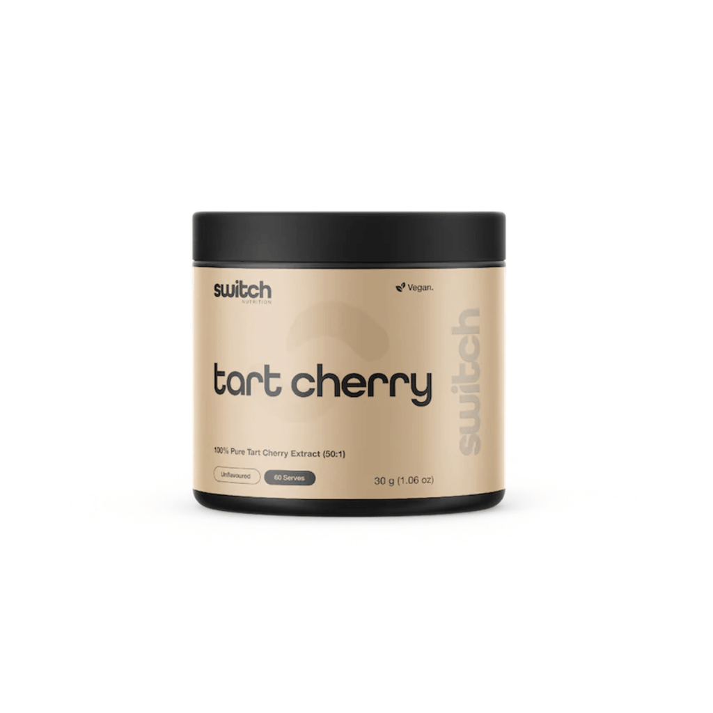 Switch Nutrition Tart Cherry Powder with concentrated 50:1 Montmorency tart cherry extract.