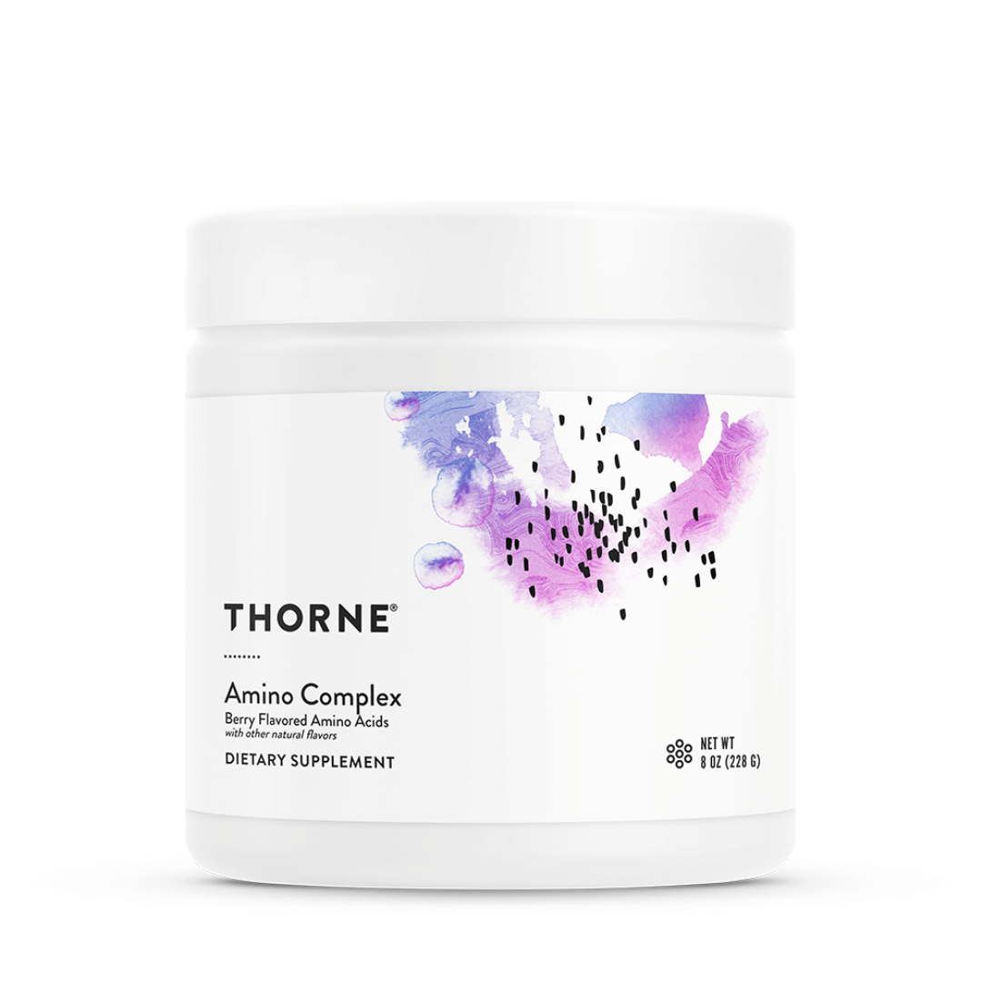 Thorne Amino Complex by Thorne, amino acid capsules in premium supplement bottle with front label packaging