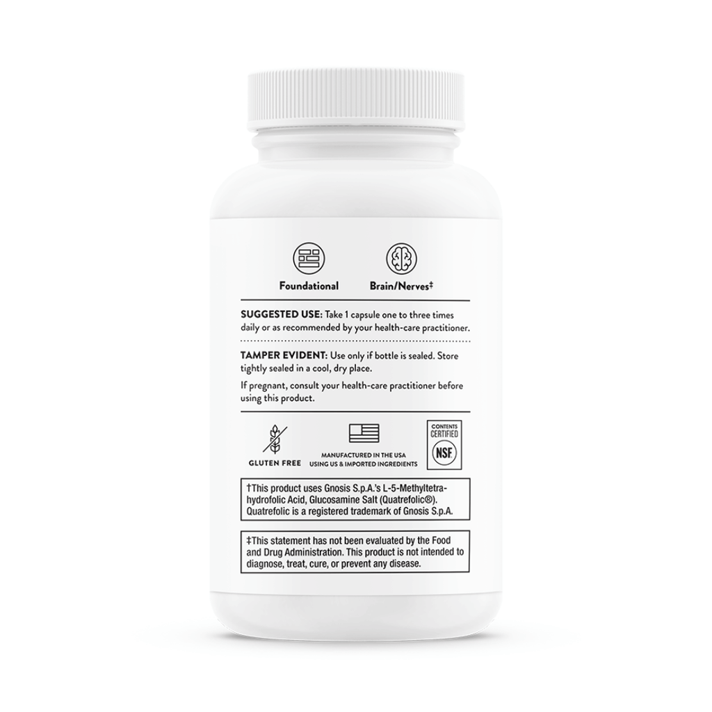 Thorne B-Complex #12 by Thorne, vitamin B complex capsules in supplement bottle with front label packaging.