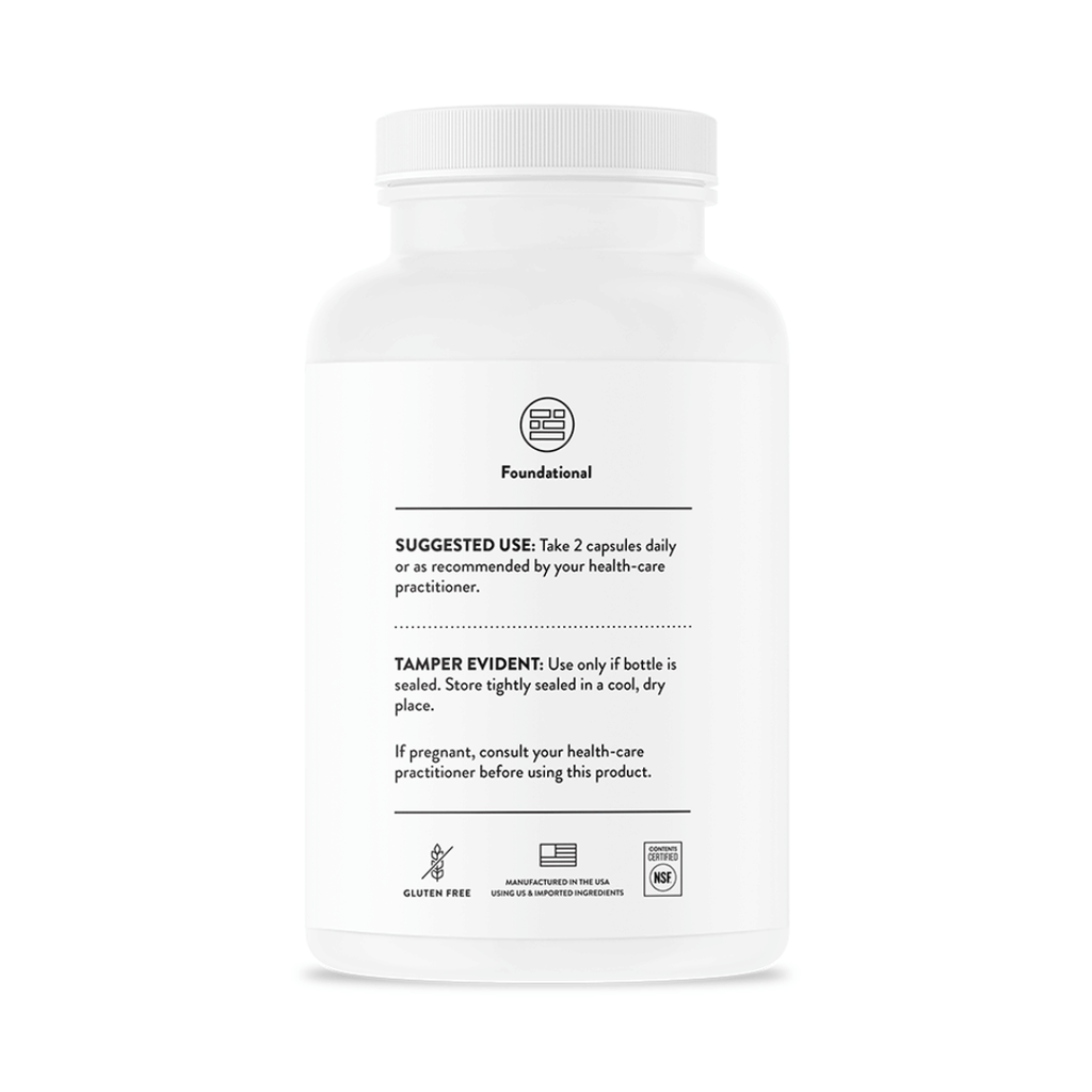 Thorne Basic Nutrients 2/Day by Thorne, multivitamin capsules in premium supplement bottle with front label packaging.