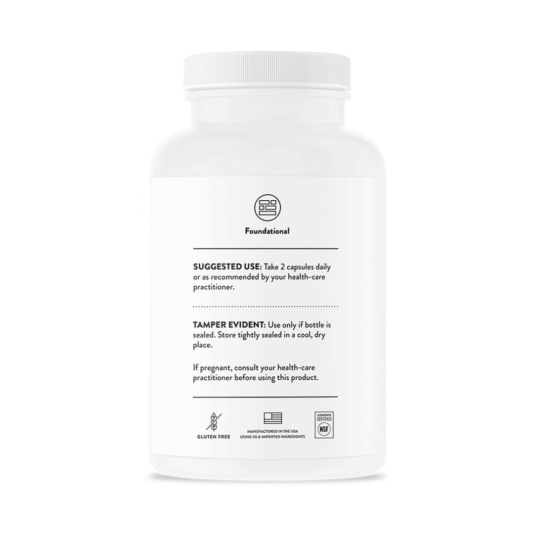 Thorne Basic Nutrients 2/Day by Thorne, multivitamin capsules in premium supplement bottle with front label packaging.