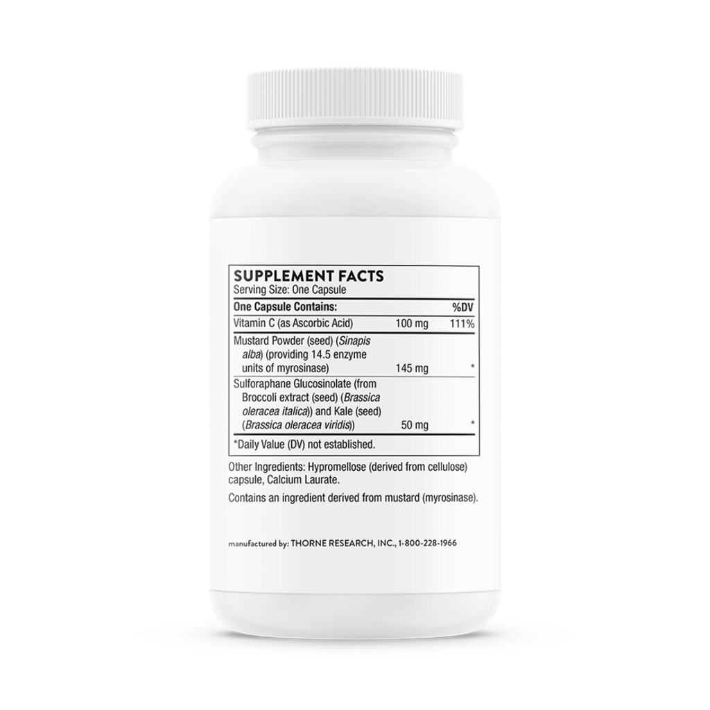 Thorne Broccoli Seed Extract by Thorne, 60 capsules featuring broccoli seed extract in a premium supplement bottle