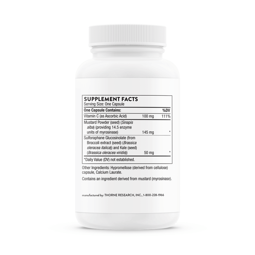 Thorne Broccoli Seed Extract by Thorne, 60 capsules featuring broccoli seed extract in a premium supplement bottle