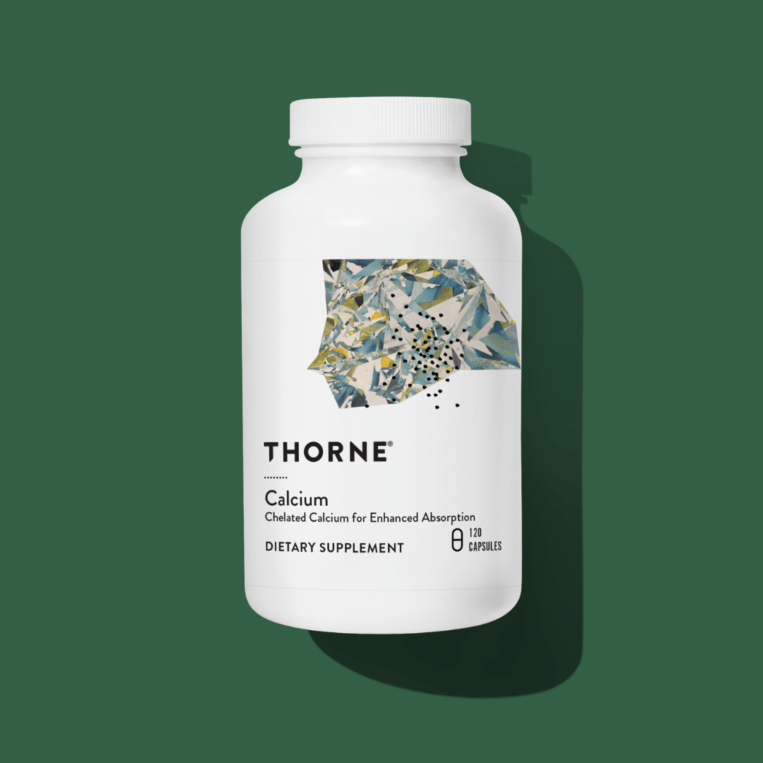 Thorne Calcium by Thorne, calcium supplement capsules in a premium bottle, 90 capsules