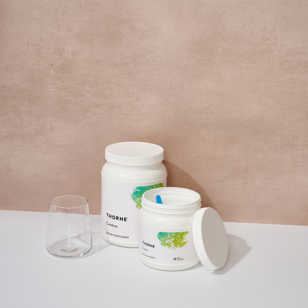 Thorne Creatine Monohydrate by Thorne unflavoured creatine powder tub for daily sports nutrition and performance support.