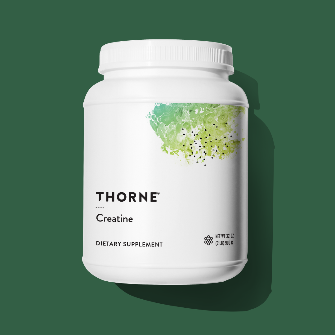 Thorne Creatine Monohydrate by Thorne unflavoured creatine powder tub for daily sports nutrition and performance support.