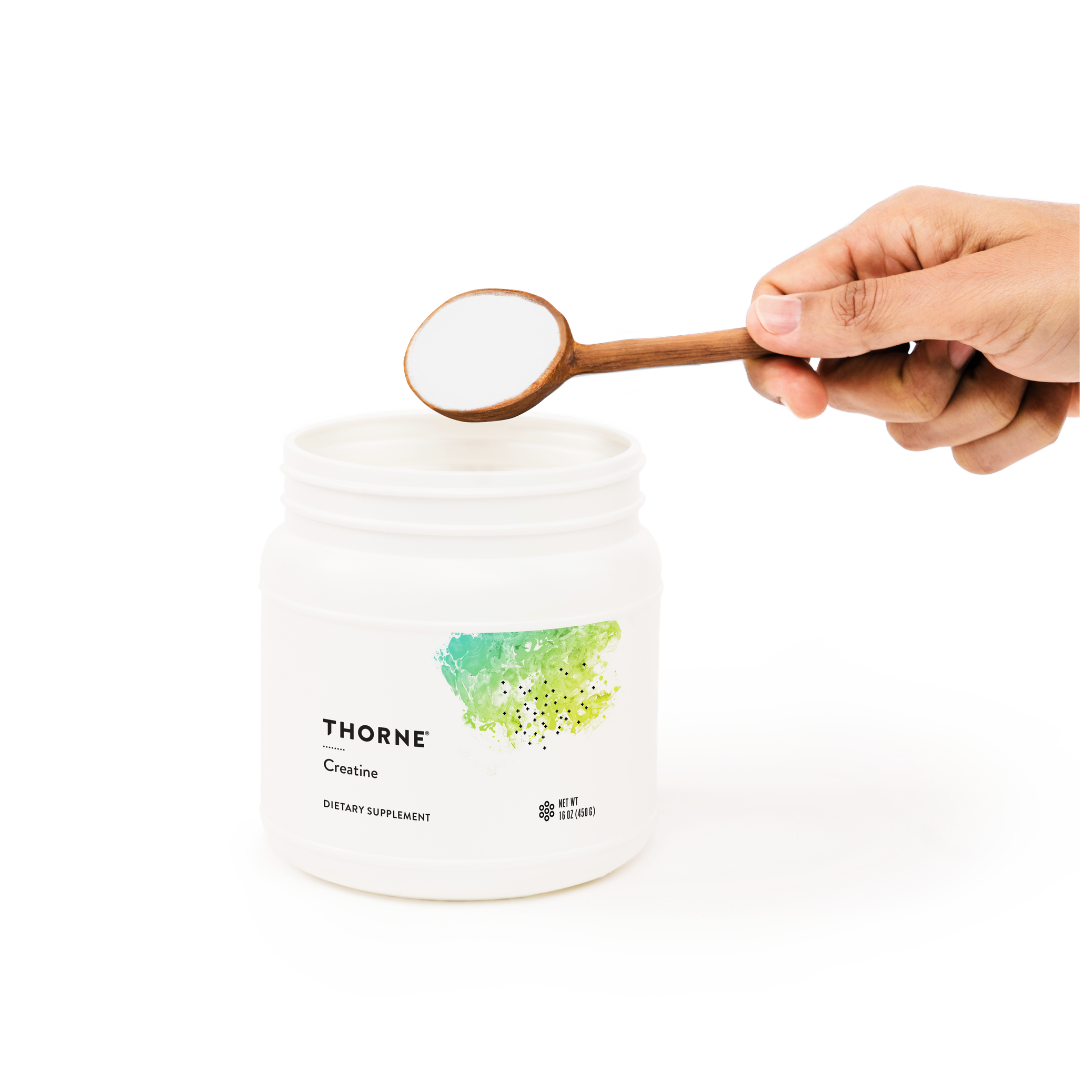 Thorne Creatine Monohydrate by Thorne unflavoured creatine powder tub for daily sports nutrition and performance support.