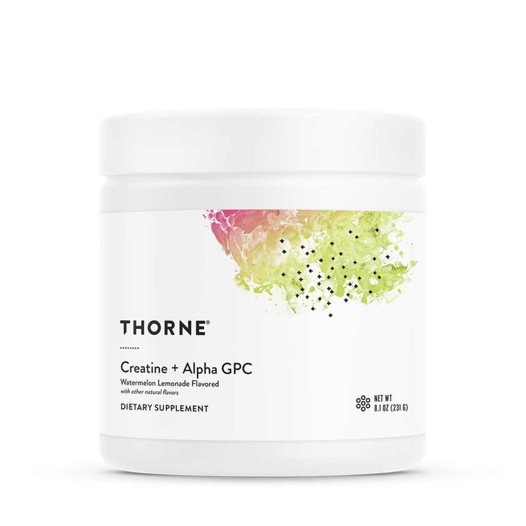 Thorne Creatine + Alpha GPC by Thorne, unflavoured creatine powder, 30 serving sports nutrition supplement