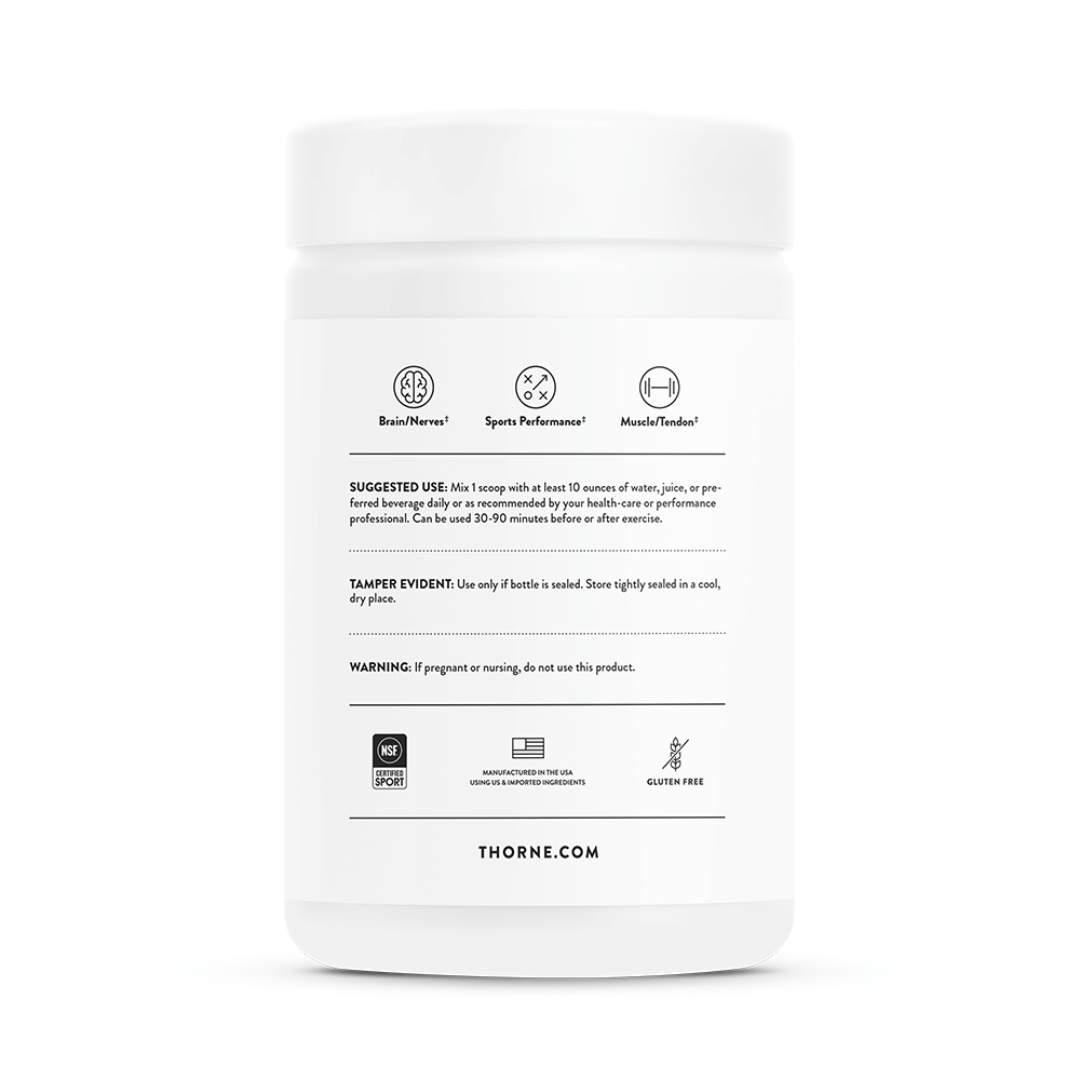 Thorne Creatine + BCAAs by Thorne, peach mango powder, 30 serving sports nutrition supplement with creatine and BCAAs