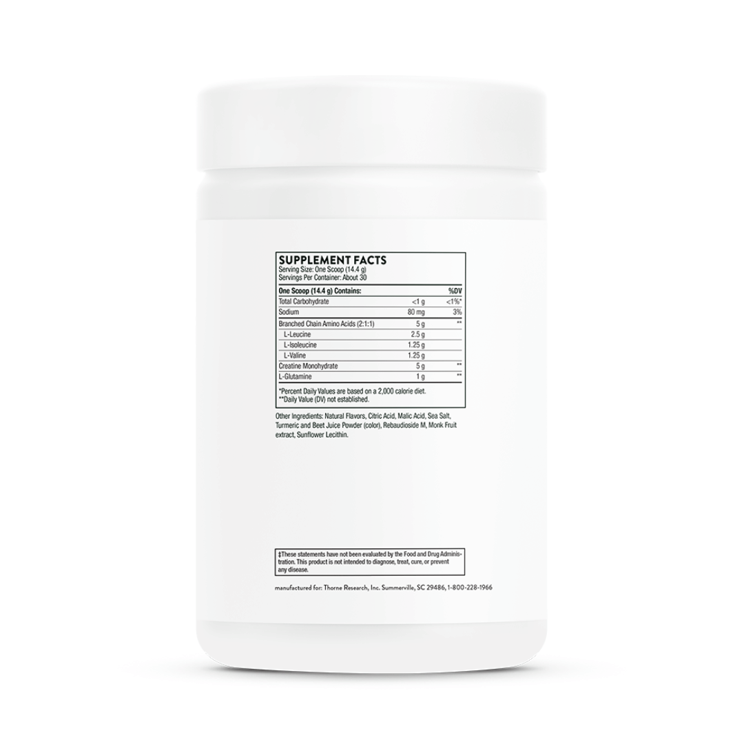 Thorne Creatine + BCAAs by Thorne, peach mango powder, 30 serving sports nutrition supplement with creatine and BCAAs