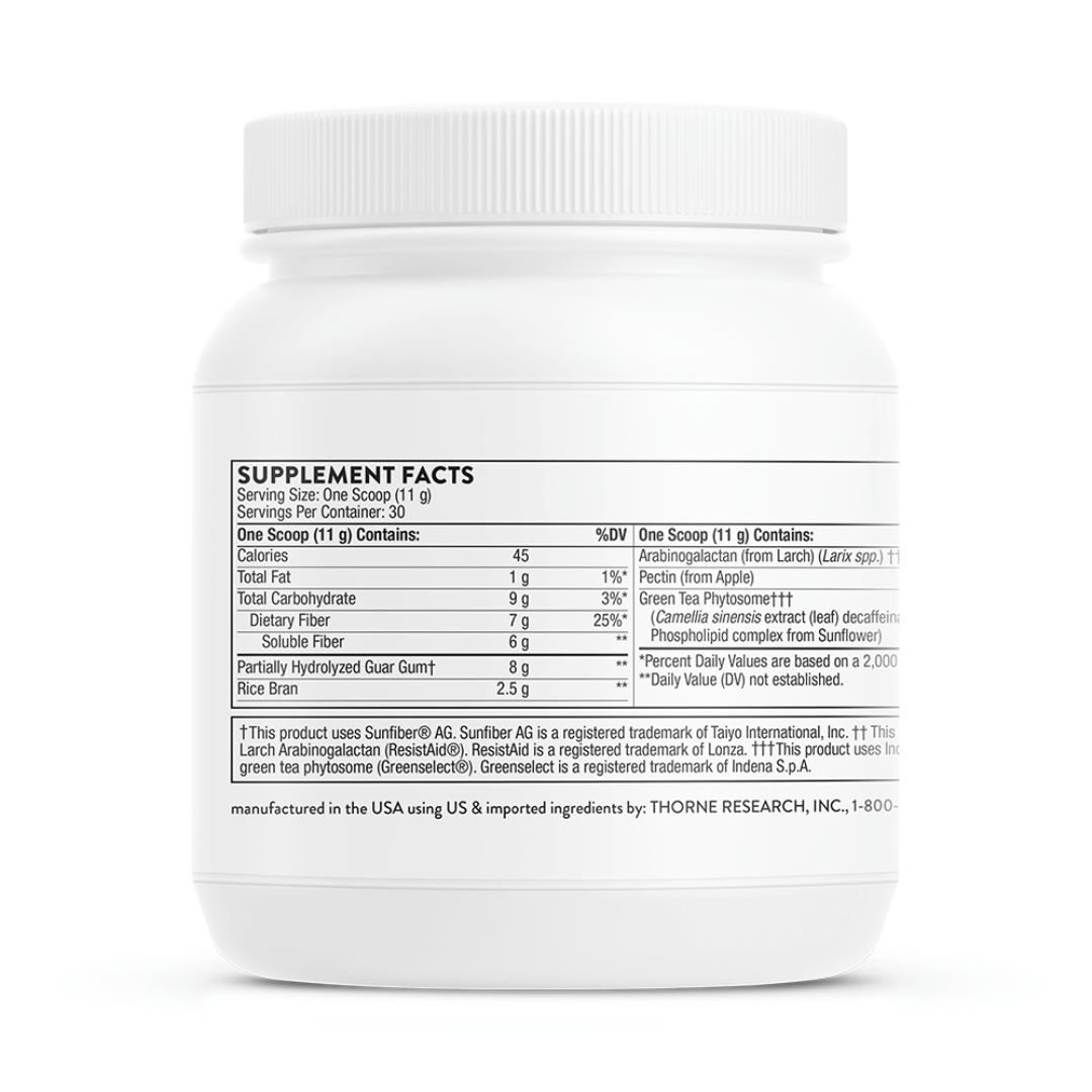 Thorne FiberMend® by Thorne, unflavoured prebiotic fibre powder, 30 serving dietary supplement